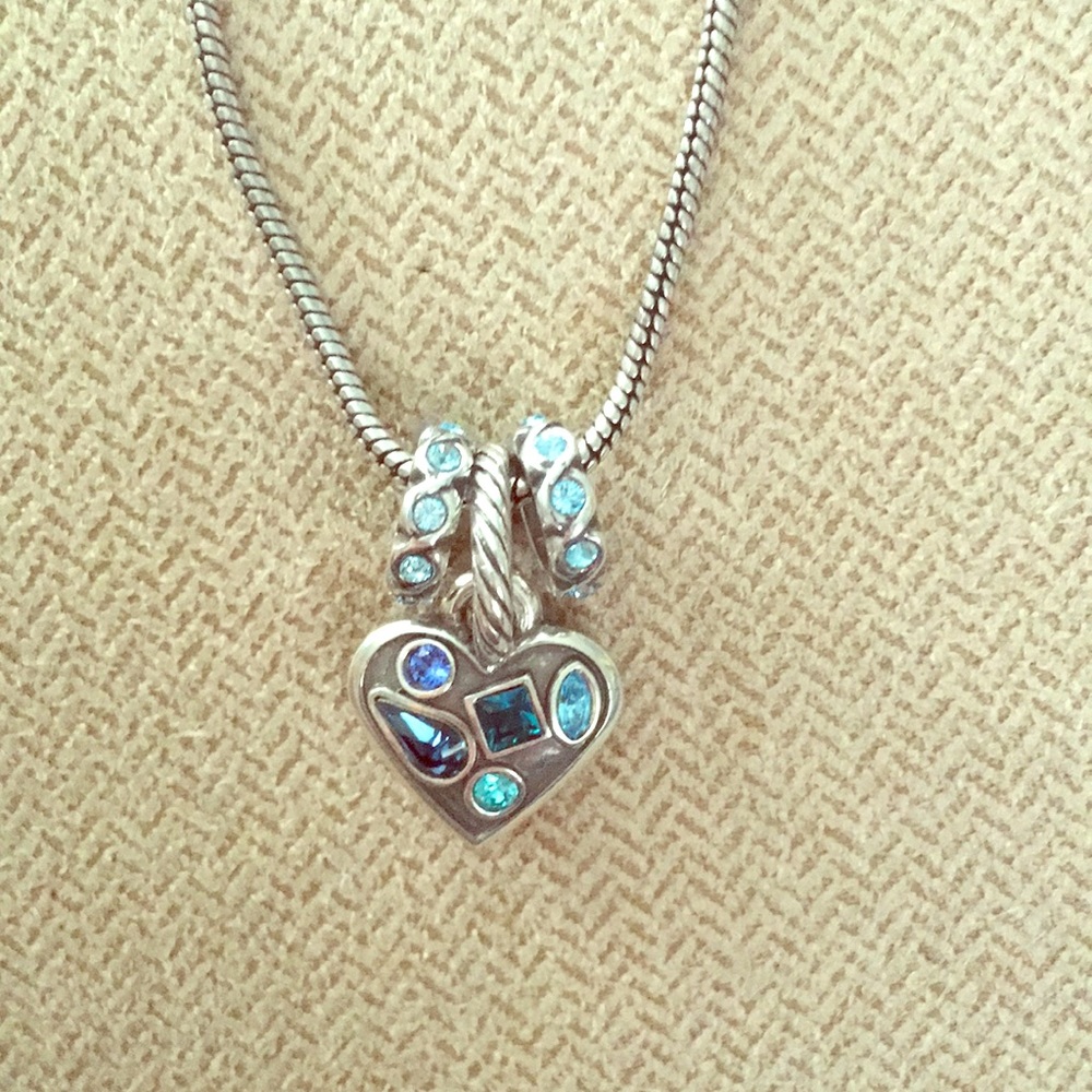 A Brighton Mini Heart Charm Necklace w/ 3 charms.